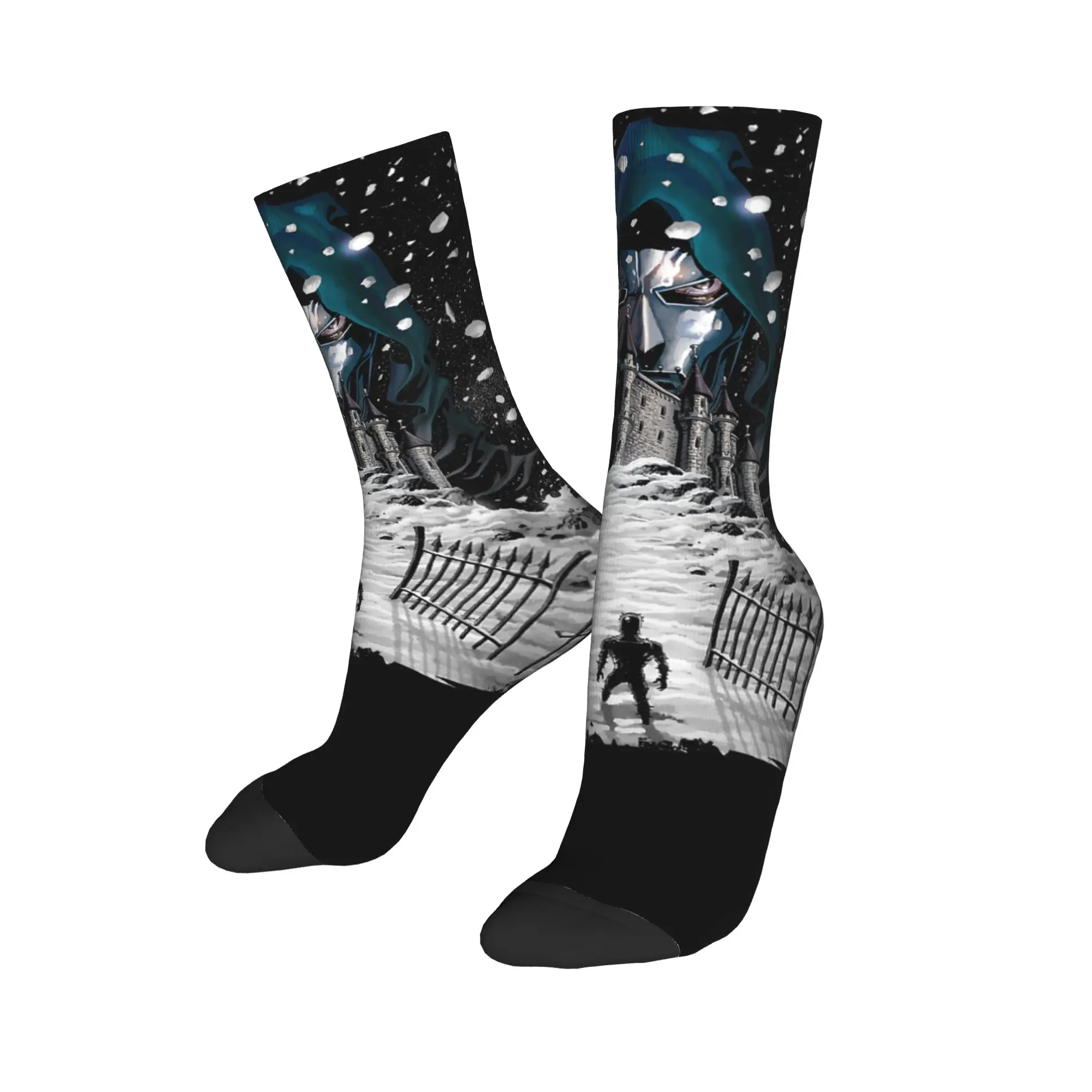رائعة أربعة طبيب الموت القلعة صورة جوارب نمط الرجعية الجوارب الشتاء عدم الانزلاق الجوارب الرجال تشغيل جوارب عالية الجودة #3