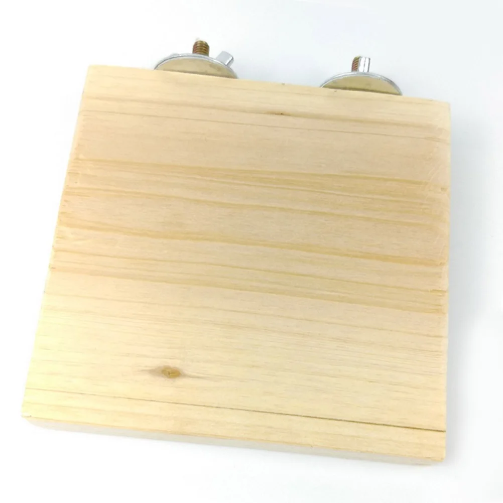 

1pc 12X12Cm Wooden Jumping Platform For Small Pets Natural Wood Climbing Perch For Hamster Squirrel Guinea Pig Bird Cage