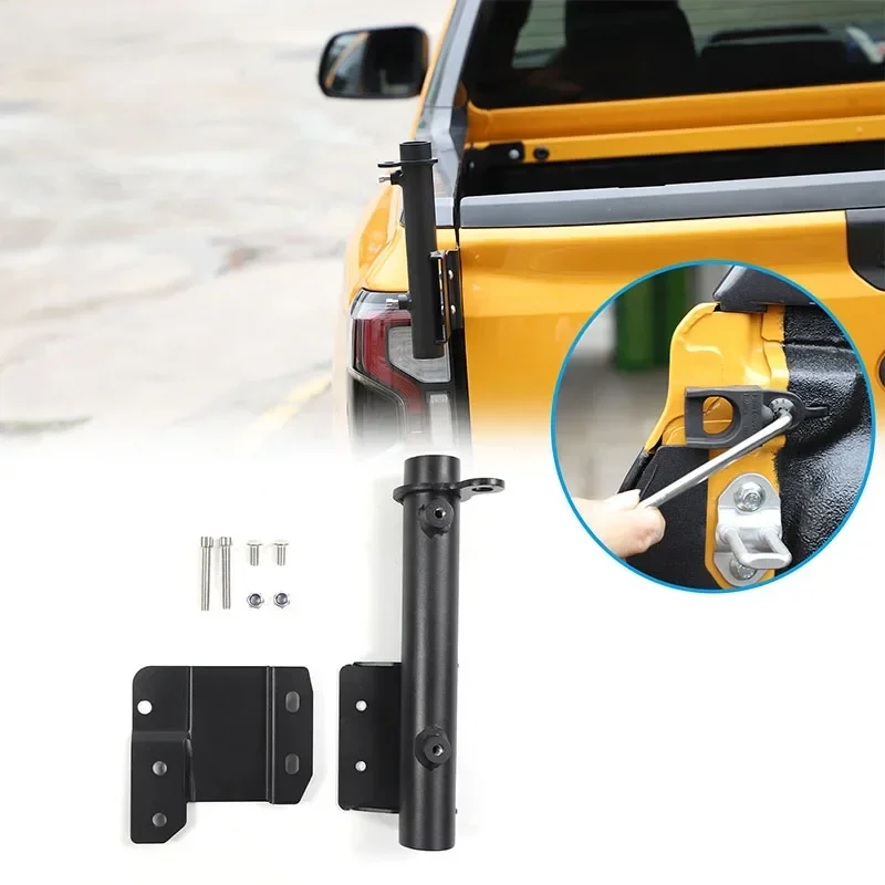 For Ford Ranger  2023 Carbon steel black car tailgate antenna bracket flagpole bracket car appearance modification accessories