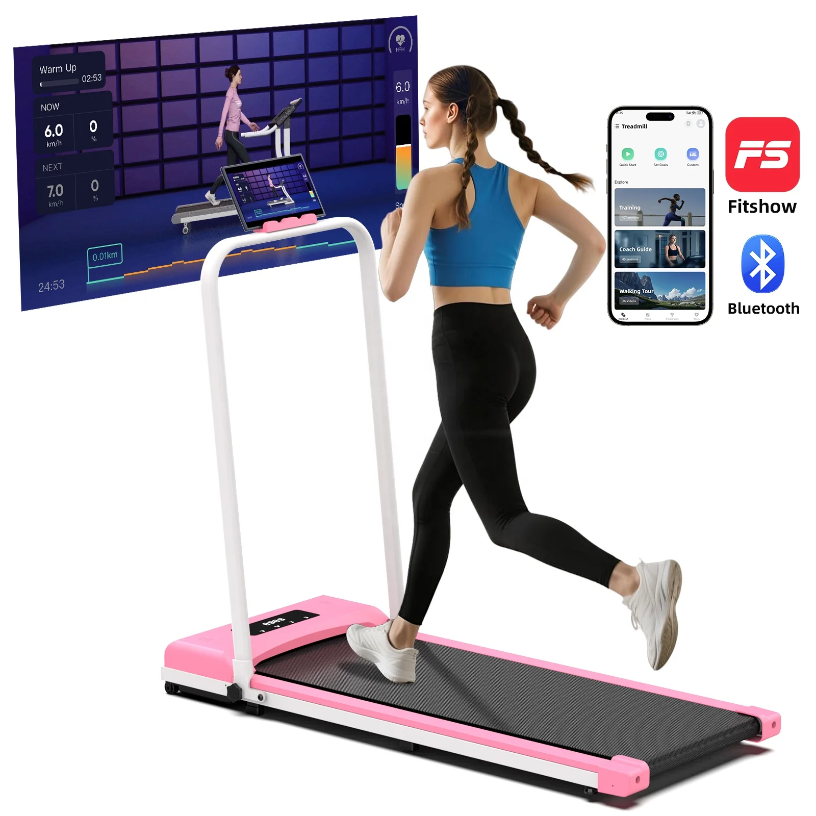 

Walking Pad, Under Desk Treadmill, 3 In 1 Portable Treadmill With Remote Control LED Display Walking Jogging For Office Home Use