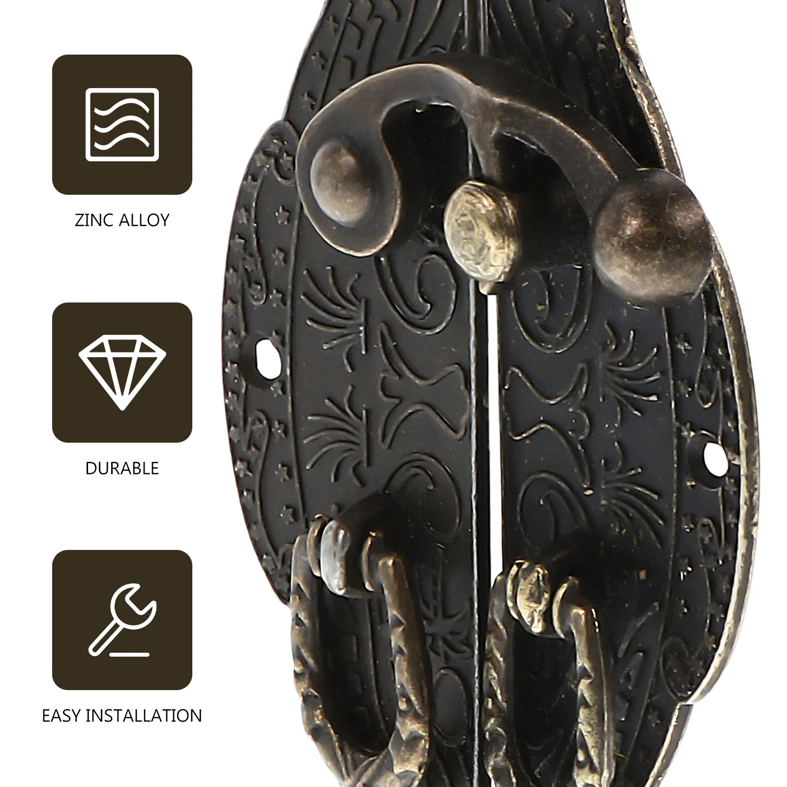 2 chiusure per scatole di serrature per mobili a forma di cuore retrò per cassetti per armadietti per gioielli robusti cerniere per custodie in legno imballaggio vintage