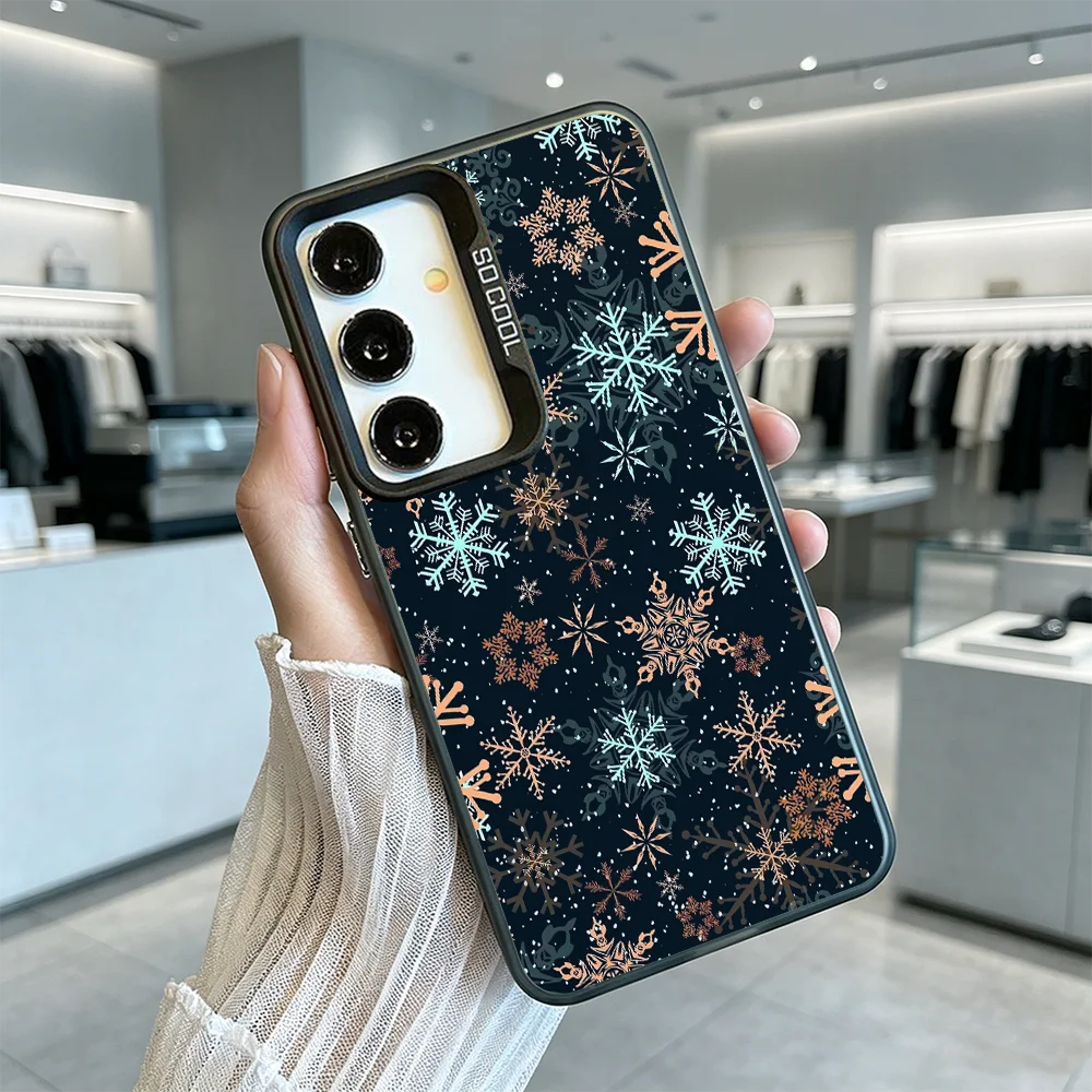 Dark Multicolor Snowflakes Fashion Slim Shockproof Phone Case For Samsung Galaxy S26 S25 Ultra FE Daily Protective Back Cover