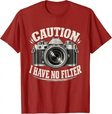 Vorsicht, ich habe keinen Filter – Lustiges Retro-Kamera-Fotografie-T-Shirt Y2k für professionelle Fotografen, Persönlichkeits-Outdoor-Kleidung T-Shirt – Detail 8