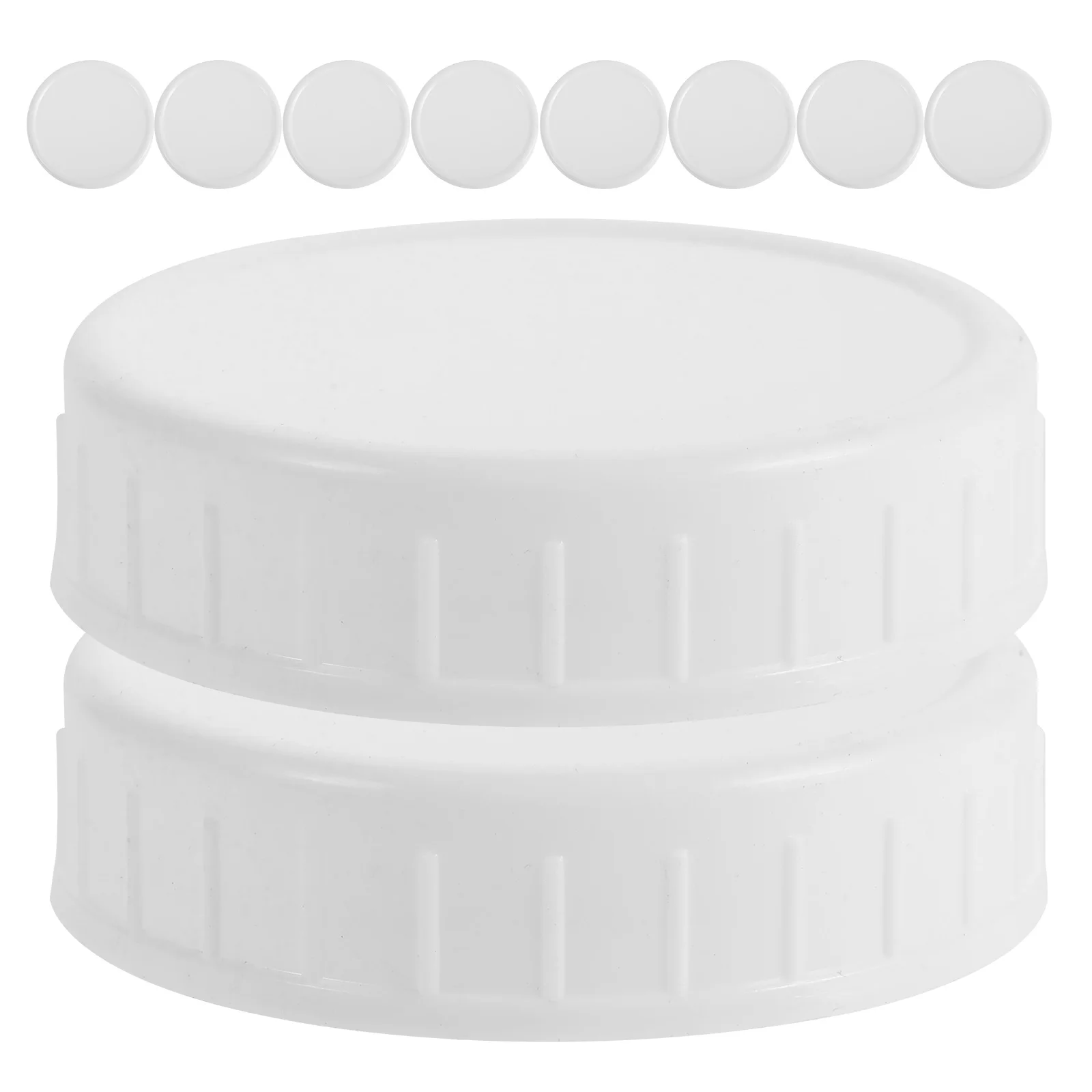 

10Pcs Plastic Lid Jar Kitchen Lids Reusable Airtight Seal Silicone Ring Leakproof Covers for Canning Storage Spice Jar Caps