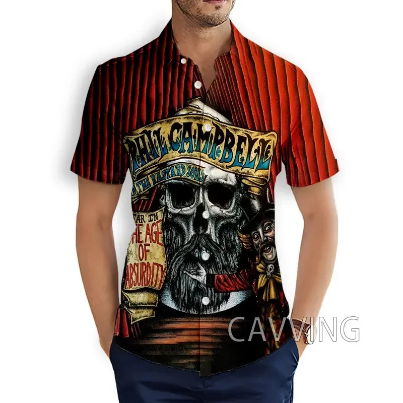 CAVVING 3D Printed   Phil Campbell And The Bastard Sons  Casual Shirts Men's  Short Sleeves Loose Breathable  Hawaii  Shirts