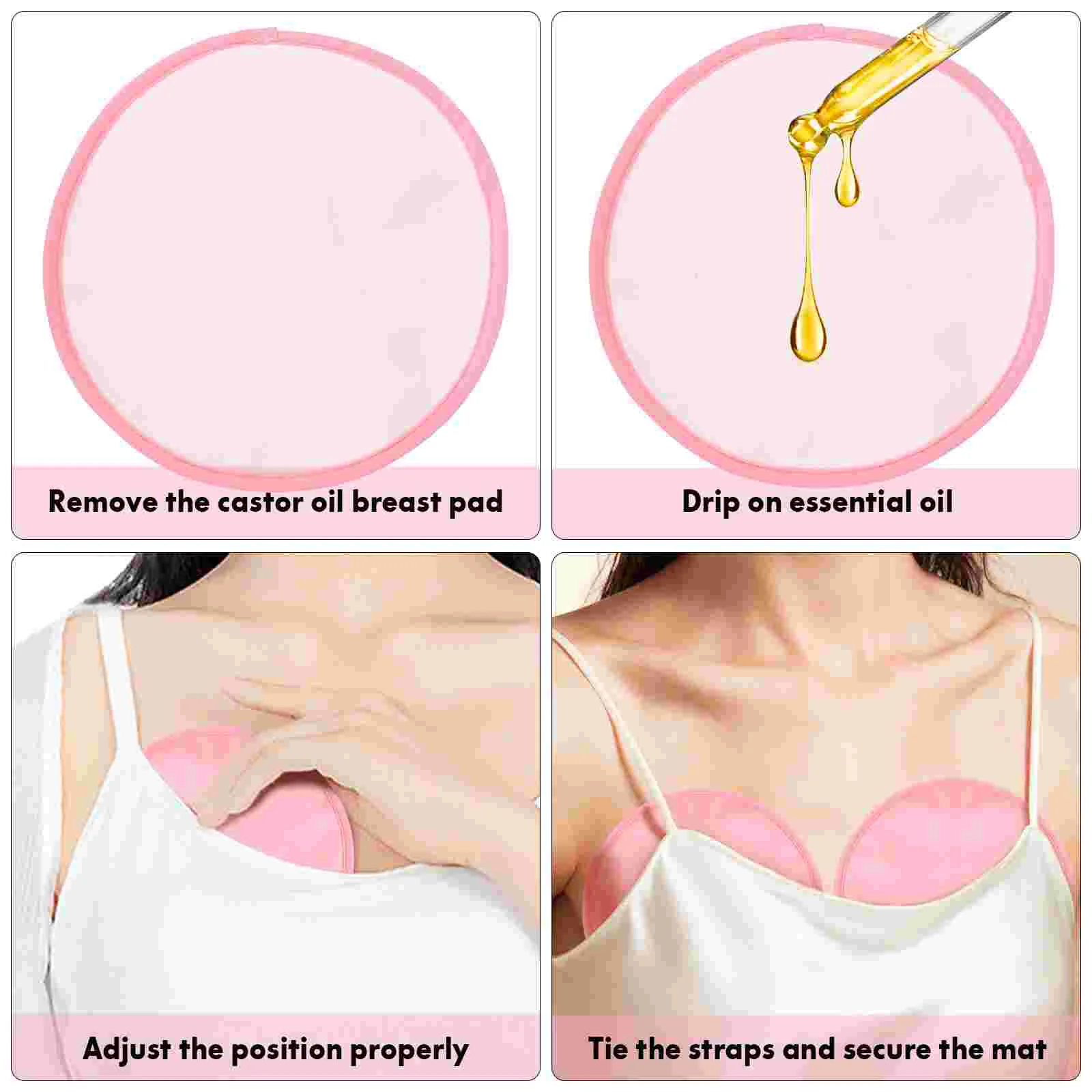 2 Pcs Castor Oil Breast Pads Essential Compress Wrap Reusable Care Washable Nursing