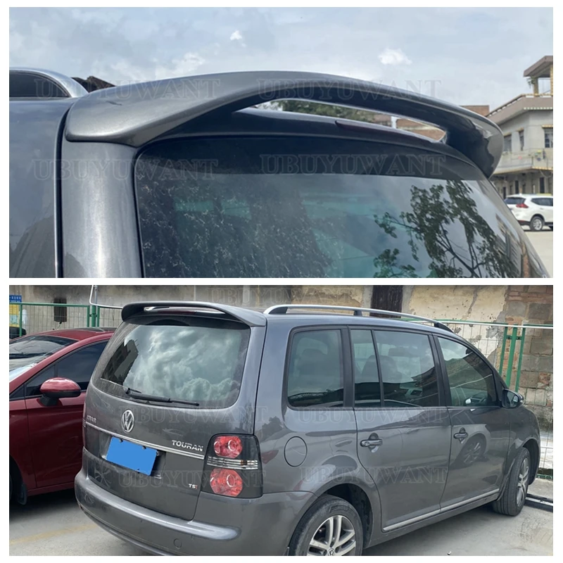 Dla Touran Spoiler 2009-2014 Volkswagen Touran Spoiler Wysokiej jakości plastikowy materiał ABS Tylne skrzydło samochodu Kolor Tylny spoiler