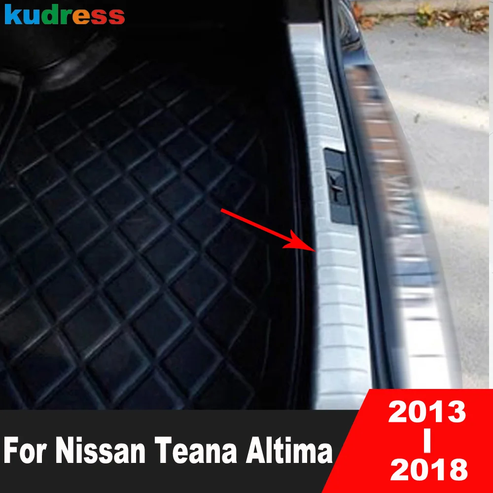 

Аксессуары для Nissan Teana Altima 2013-2015 2016 2017 2018, нержавеющая сталь, внутренний задний бампер, протектор крышки багажника, защитная накладка