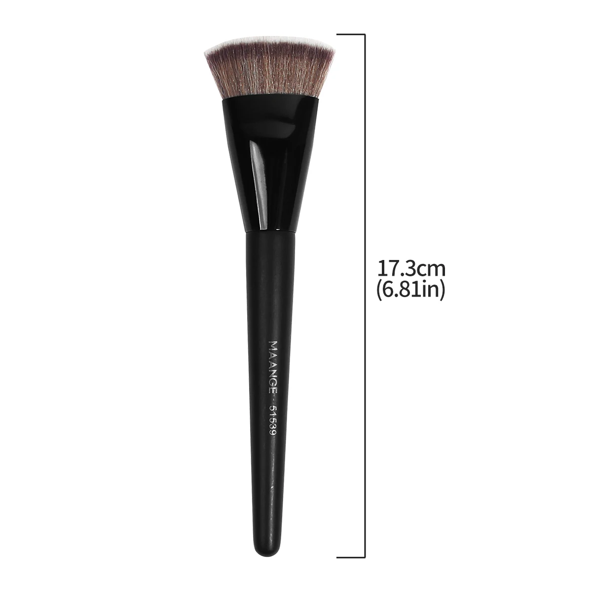 MAANGE Pennello per fondotinta a testa piatta Tubo tondo piatto singolo con scatola Pennello per trucco correttore per fard in polvere Strumento per trucco delicato sulla pelle