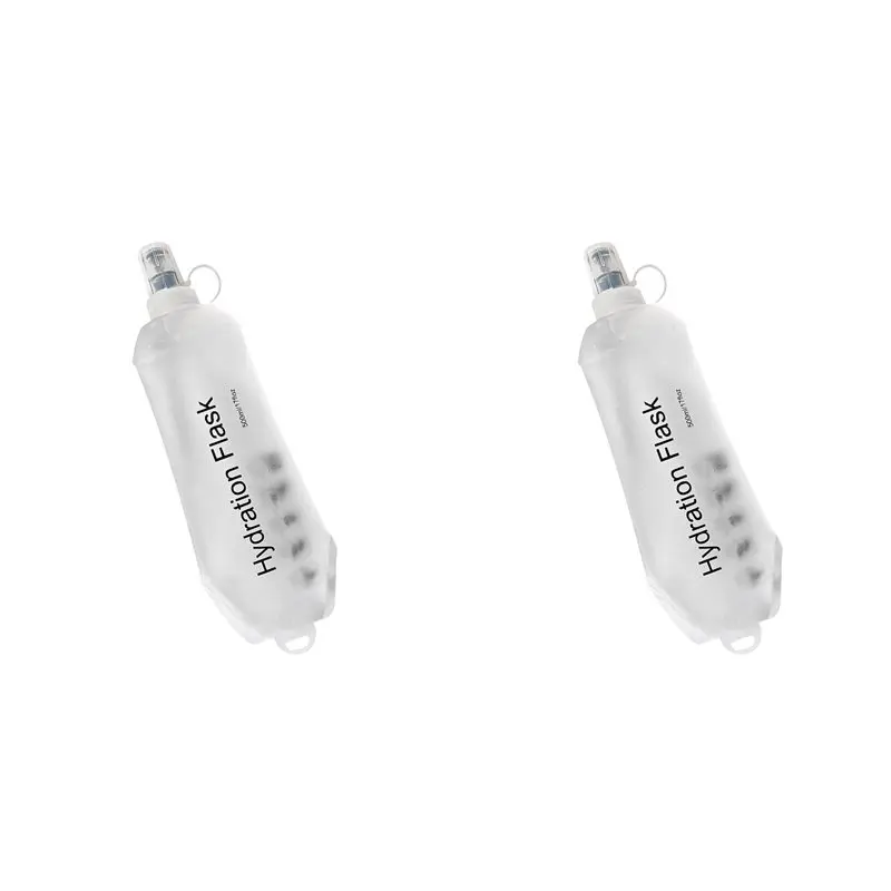 ABRW-2X 500Ml Soft Flask,TPU Foldable Soft Water Bottle For Hydration Pack, Folding Water Bottle B