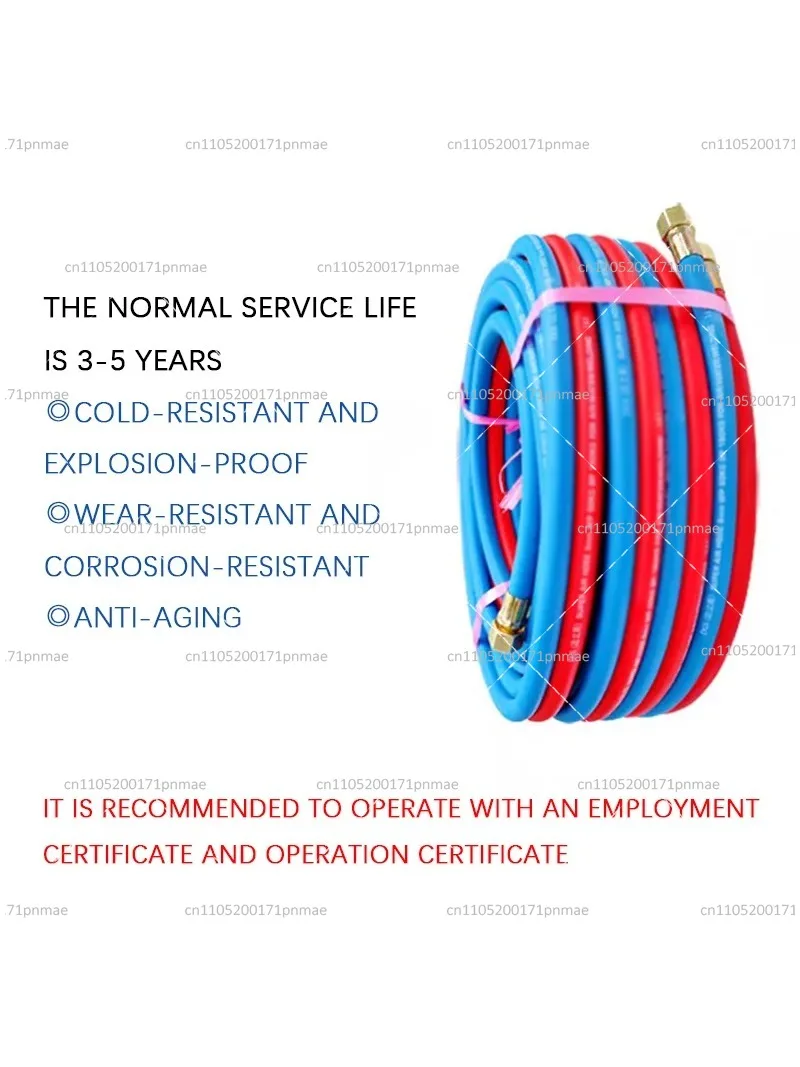 Industrial 8mm Oxygen Acetylene Twin Welding Hose, Heavy Duty High Pressure Gas Pipe for Cutting and Brazing