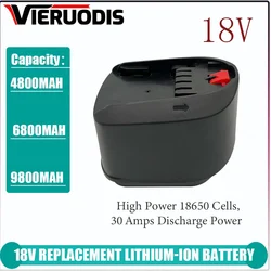 Rechargeable Lithium Ion Battery para Bosch, 18V, 9800mAh, PBA, PST, PSB, PSR, Casa, Ferramentas de Jardim, TypeC Only, AL1810CV