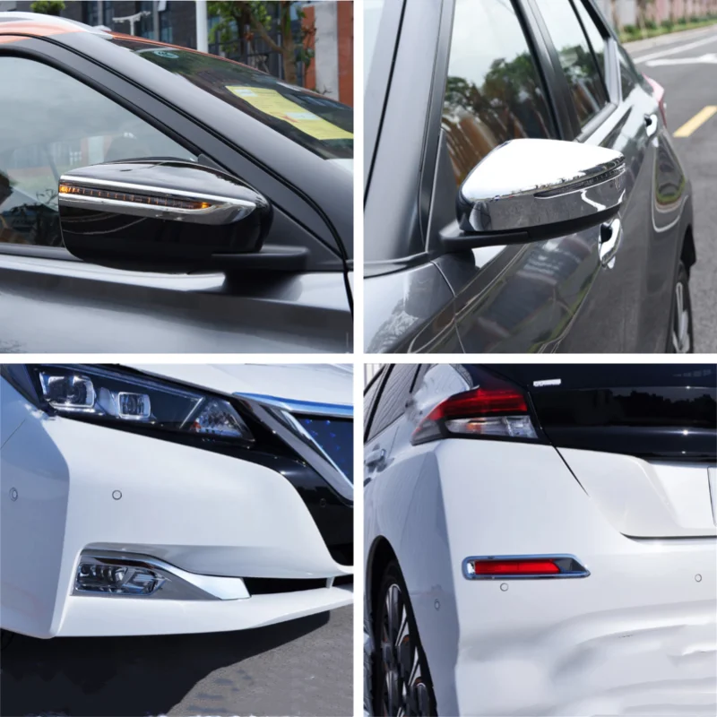 For Nissan Leaf ZE1 2018 -2022 Car Chrome Decoration Fog Light Protection Frame Prevent Rearview Mirror Cover