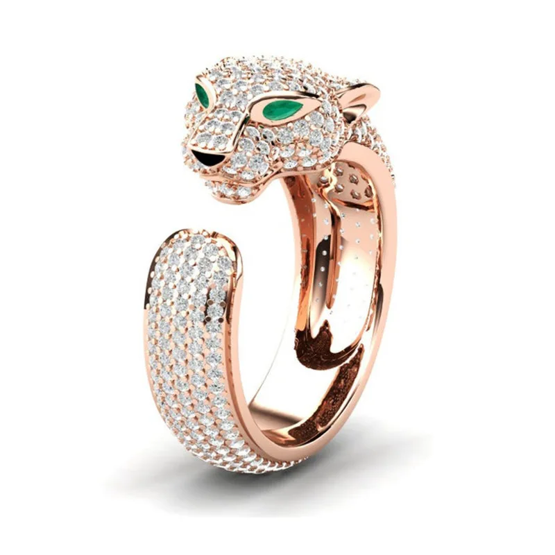 SALONGFANG Cute Rhinestone Owl Ring Green Eyes Simple Style Girl Woman Popular Ring Fashion Men Jewelry Gifts Adjustable