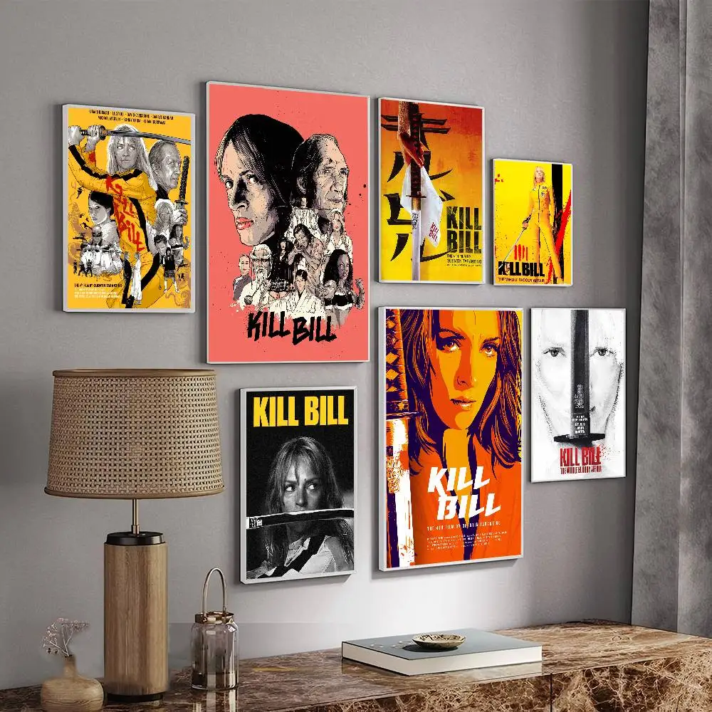 Hot Movie Kill Bill Whitepaper Poster Waterproof Paper Sticker Coffee House Bar Aesthetic Art Wall Painting