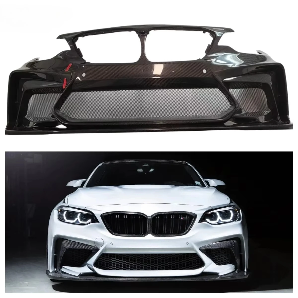 

M2C/M2 F87 body kit with 3D-style full carbon fiber front bumper
