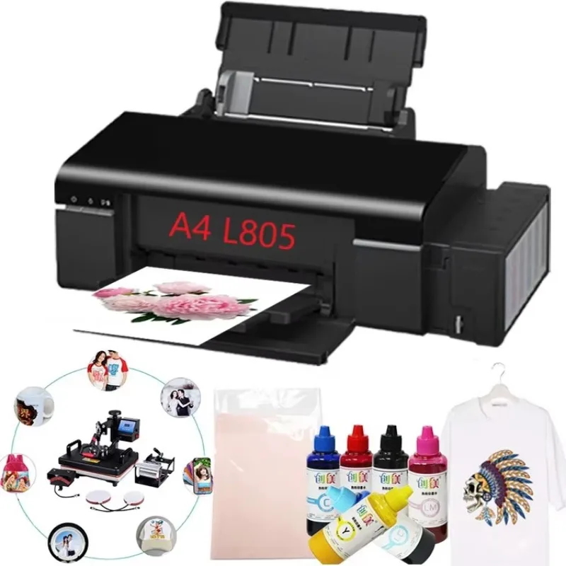 Six-color L805 PVC ID card WIFI inkjet printer A4 desktop transfer ID card UV sublimation