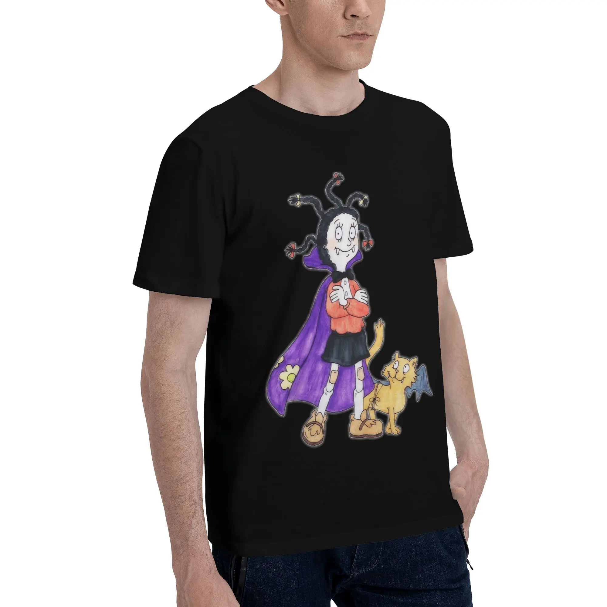 Mona The Vampire Anime Printed T Shirt Men Women  Pure Cotton  Tee Shirt Clothing