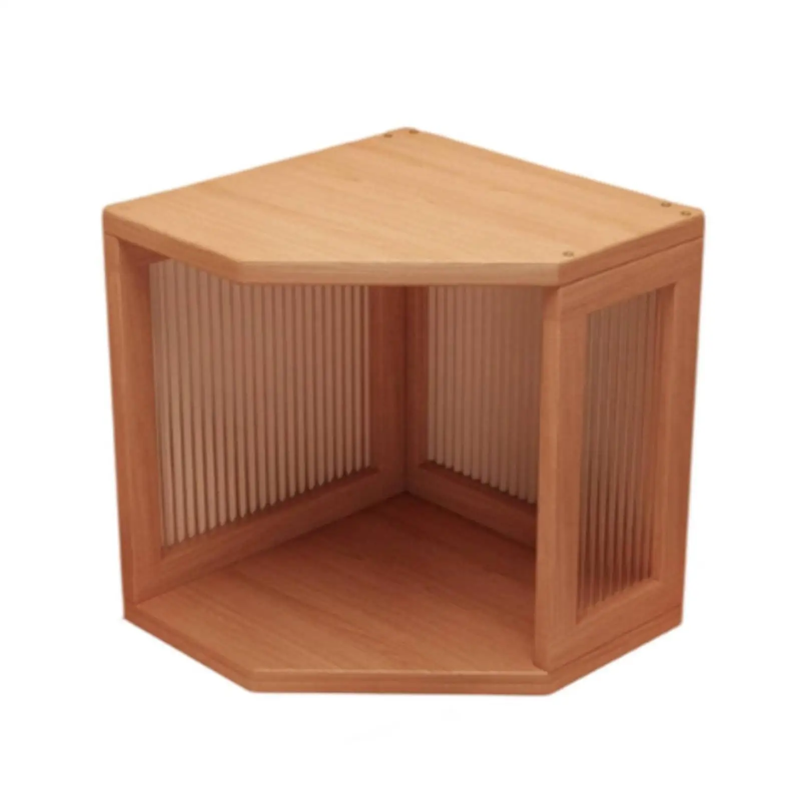 Compact Corner Shelf Wooden Desk Organizer for Books and Small Decor Storage