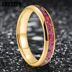 Dropshipping TUSSTEN 4MM Color Opal Ring Nice Women Tungsten Engagement Wedding Band  Trendy Jewelry Comfort Fit