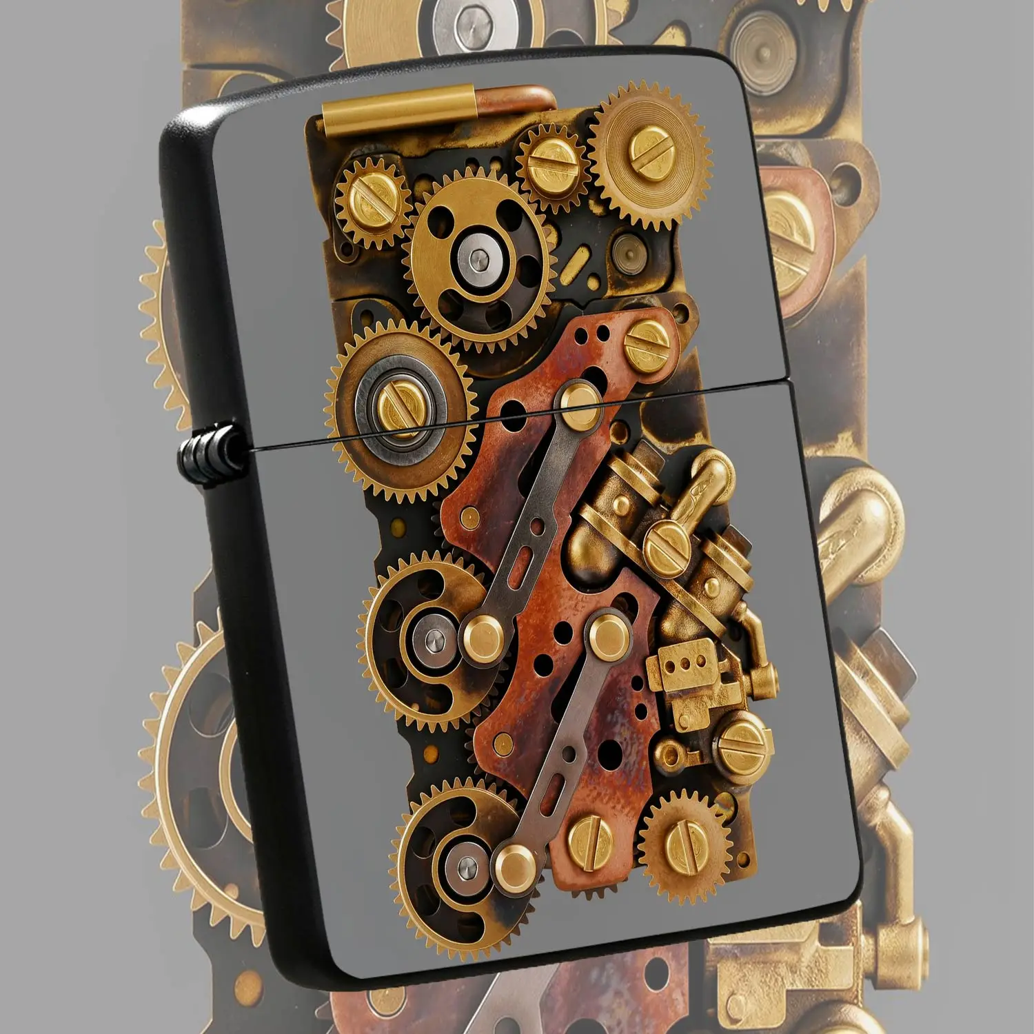 Steampunk Gear Pattern Decorative Lighter, Vintage Exquisite Mechanical Aesthetic Pocket Lighter, Portable Creative Unique Collectible Accessory, Ideal Practical Gift For Friends Family For Daily Outdoor Travel Any Occa A Humorous And Inter