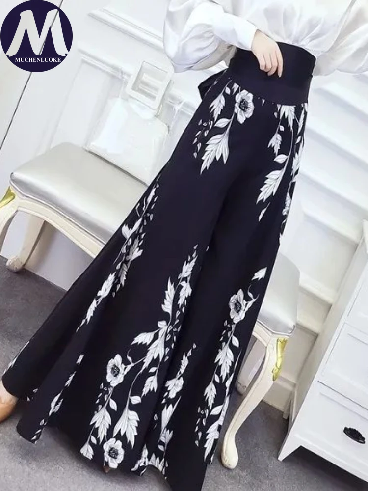 High Waisted Wide Leg Pants for Women, Long Skirt Pants, Wide Leg Pants, Elegant Appear, Korean Fashion, Leisure, Summer, New