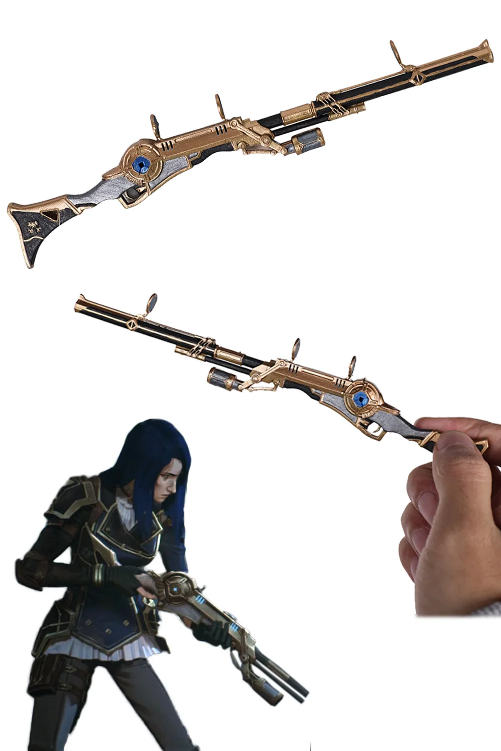 Fantasia 18cm Arcane Caitlyn Kiramman Weapon Rifle Resin Prop Mascot 2024 Game LoL TV 2 Accessories Halloween Party Gift