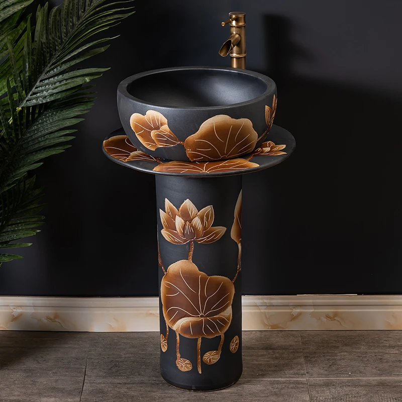 Household pillar washbasin ceramic