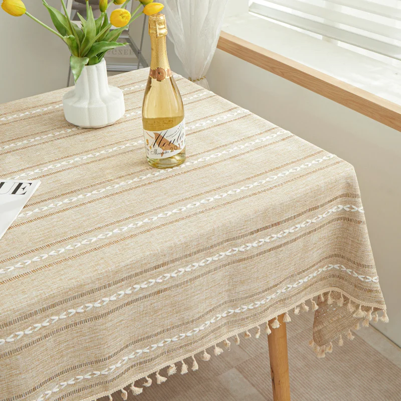 New modern striped dining table cloth with anti scalding three-dimensional tablecloth coffee table towel office desk home cover