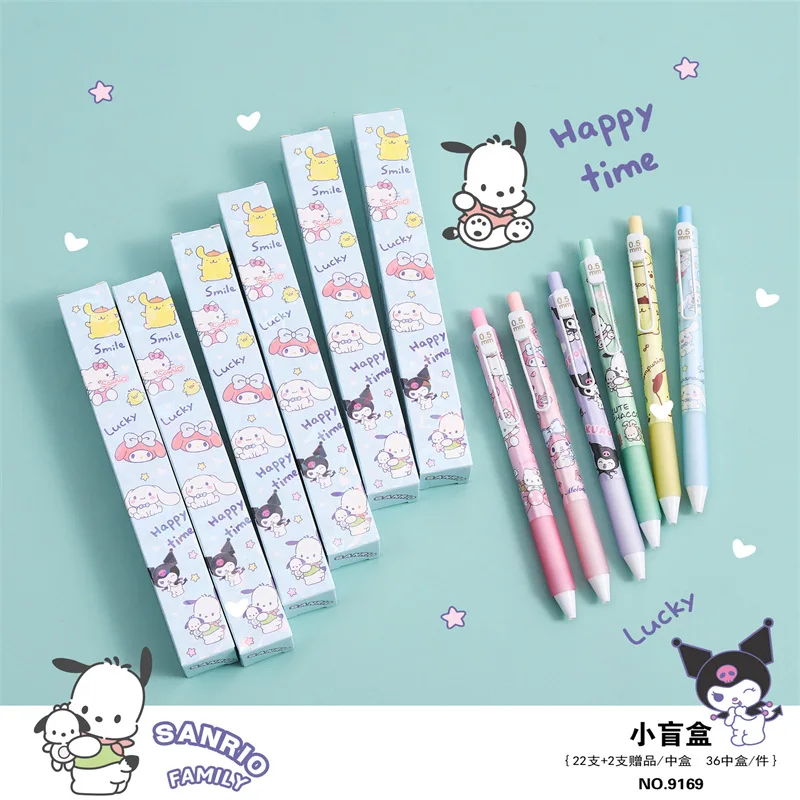 New Sanrio Blind Box Gel Pen Kawaii Students Stationery Anime My Melody Kuromi Hello Kitty Cute 0.5mm Pupil School Gifts Prize