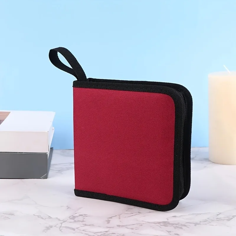Zipper Discs Storage Case, Holds 40 CDs/DVDs, Portable Discs Case Holder, Wallet Disc Storage Binder For Car