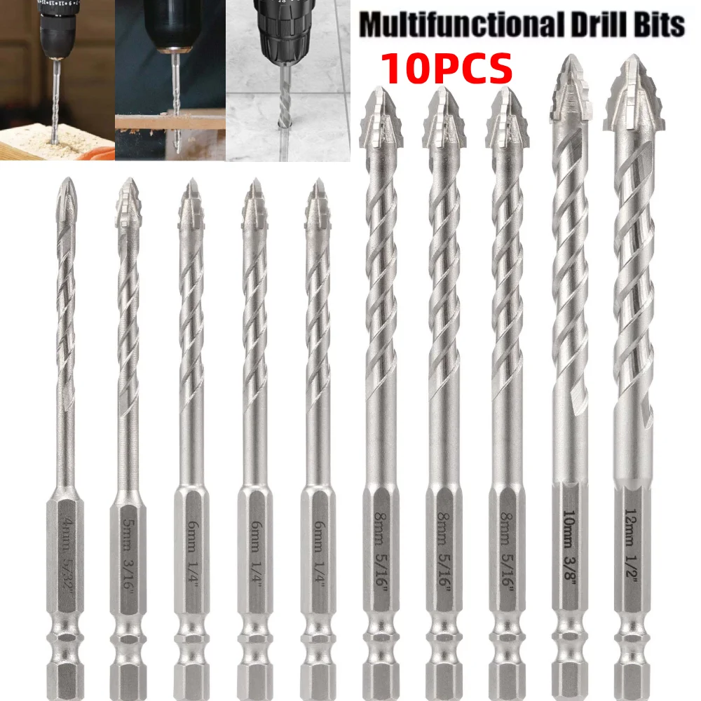 

Upgraded Masonry Drill Bit Set Portable Efficient Hex Shank Drill Bit High Hardness and Wear Resistant for Brick Wall Concrete
