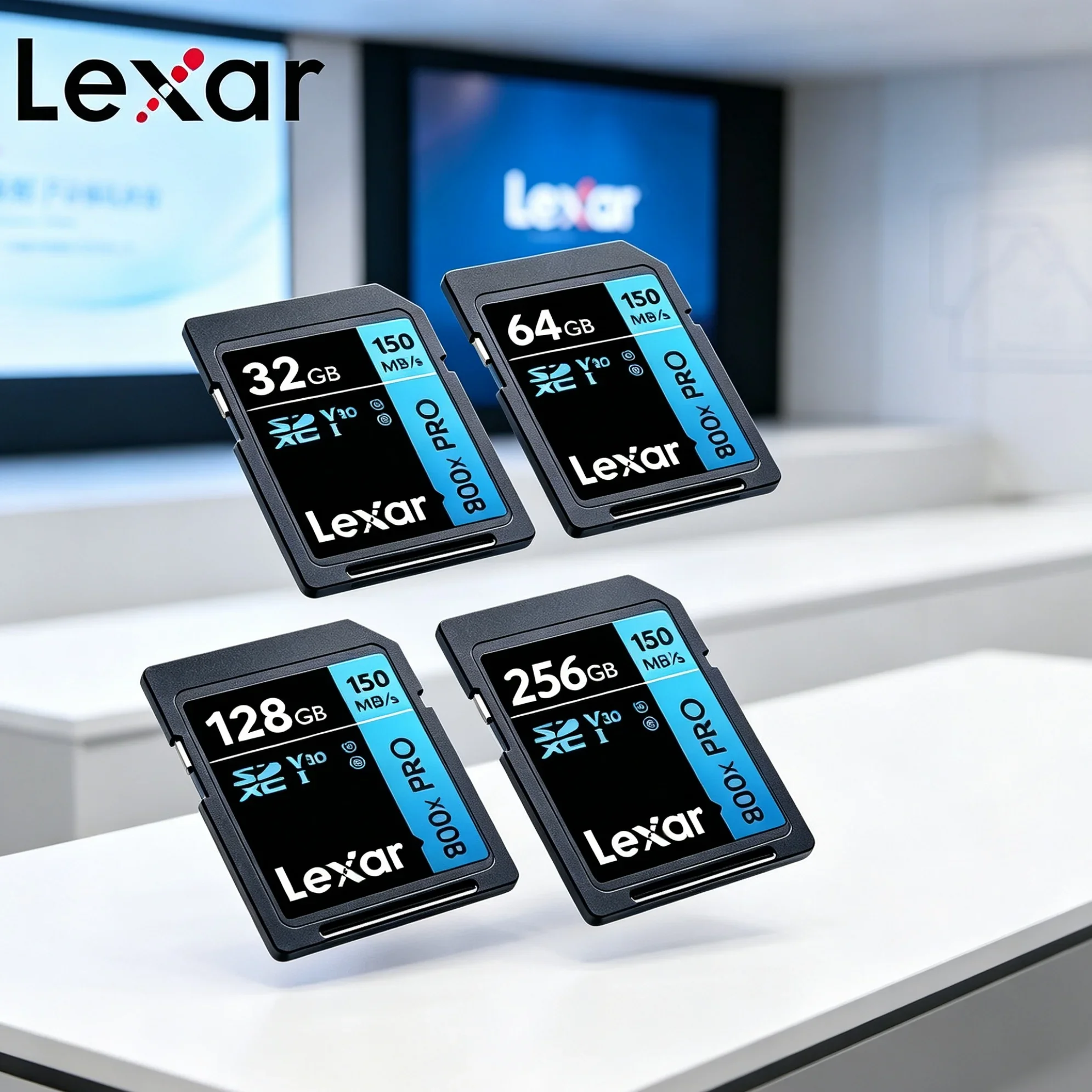 SD Memory Card for Photographers 128GB 256GB Lexar 800x Pro UHS-I SDXC V30 Class 10 150MB/s Read Camera Card 4K Video Recording