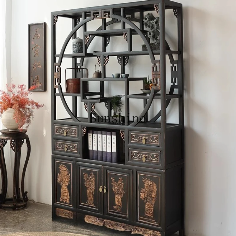 

Bogu Frame Duobao Pavilion Solid Wood Chinese Antique Tea Display Cabinet Living Room Partition Storage Ming and Qing Dynasties