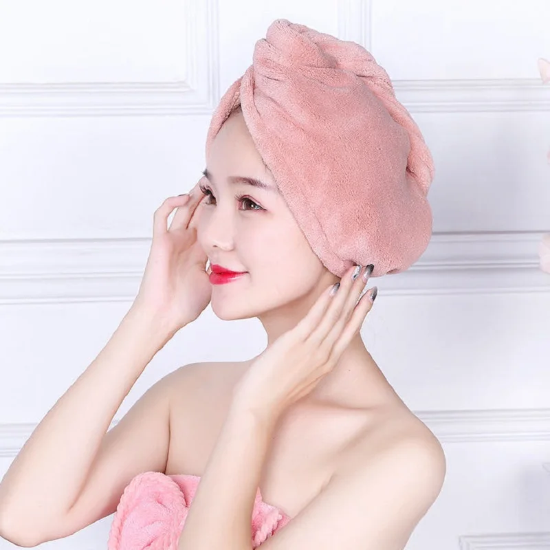 

Quick Dry Hair Towel Women Microfiber Shower Cap Hair Absorbent Towel Bath Hair Cap Quick Drying Hair Dry Hat Turban Head Wraps