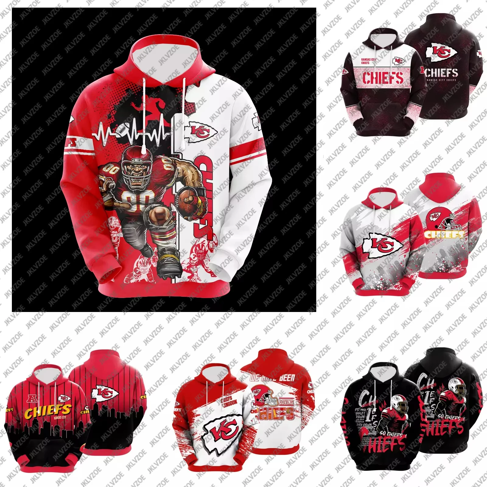 

Men's And Women's 3D Hoodies Football Training Hoodies Missouri Kansas City Rugby Kc Rugby Jerseys Loose Oversized Casual Tops