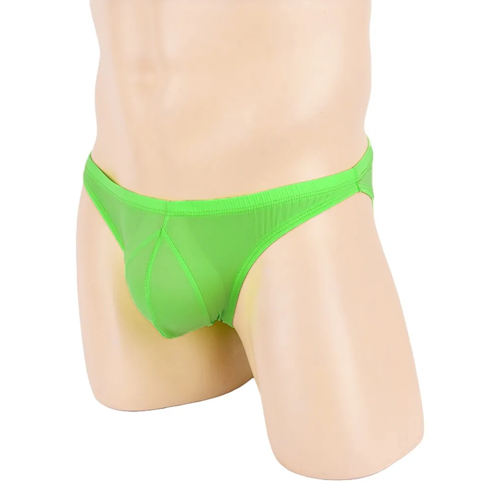 Men's Panties Ice Silk Briefs Bikini Underwear Stretch Ruched Back Thong Lingerie Gay Sissy Pouch Underpants Breathable Knickers - Image 5
