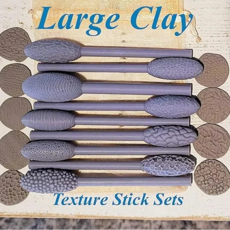 Juegos de herramientas de textura para arcilla, Kit de rodillos con patrón de modelado de arcilla, rollo de textura en relieve, rollos de mano para manualidades DIY