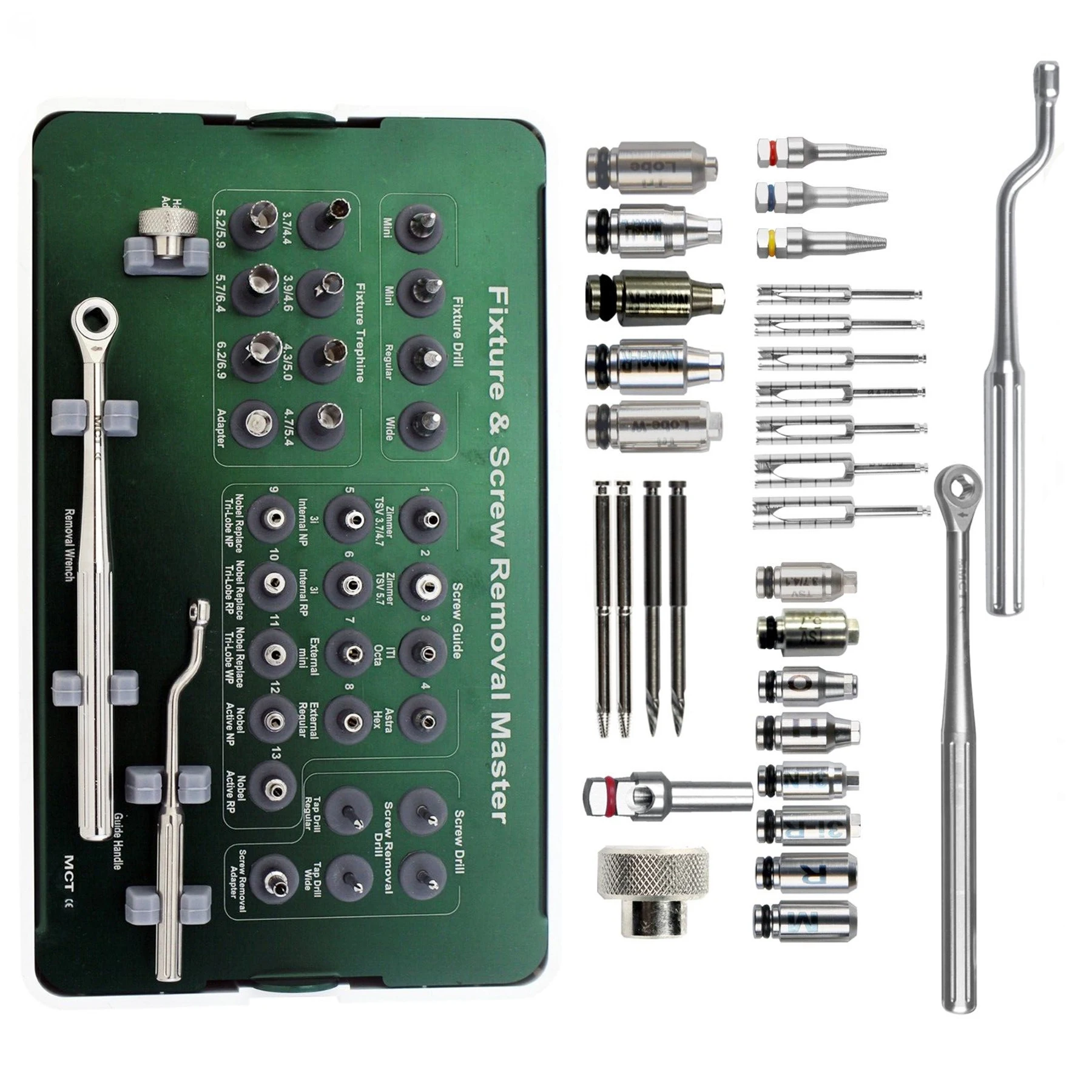 Universal Dental Implant Fixture & Fractured Screw Removal Kit MCT Instruments FSRK-02