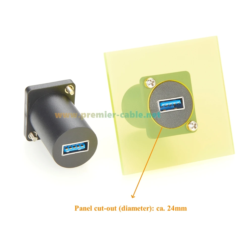 D Type USB 3.0 Female to Female Feedthrough Panel Mount Adapter NAUSB-3 Reversible USB 3.0 Chassis Socket Converter Coupler