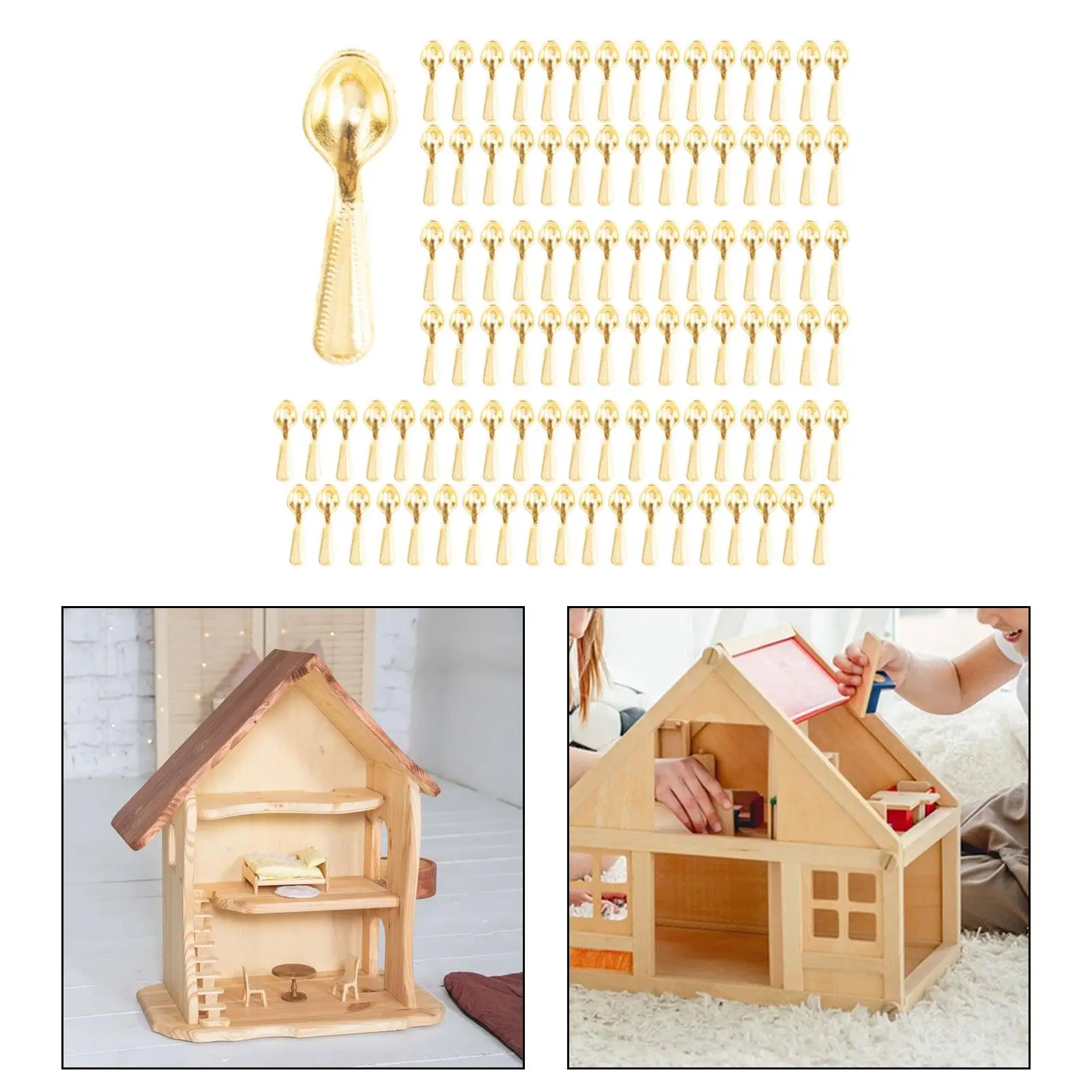 4x 100 sztuk Zastawa stołowa do domku dla lalek w skali 1/12, dekoracje do domku dla lalek, miniaturowe akcesoria kuchenne, zestaw do zabawy w kuchnię dla chłopca