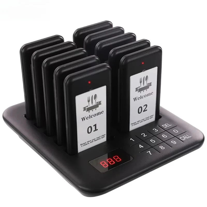 10 Pagers Wireless Restaurant Pager System for Efficient Queue Management System Coffee Dessert Shop Food Truck Court