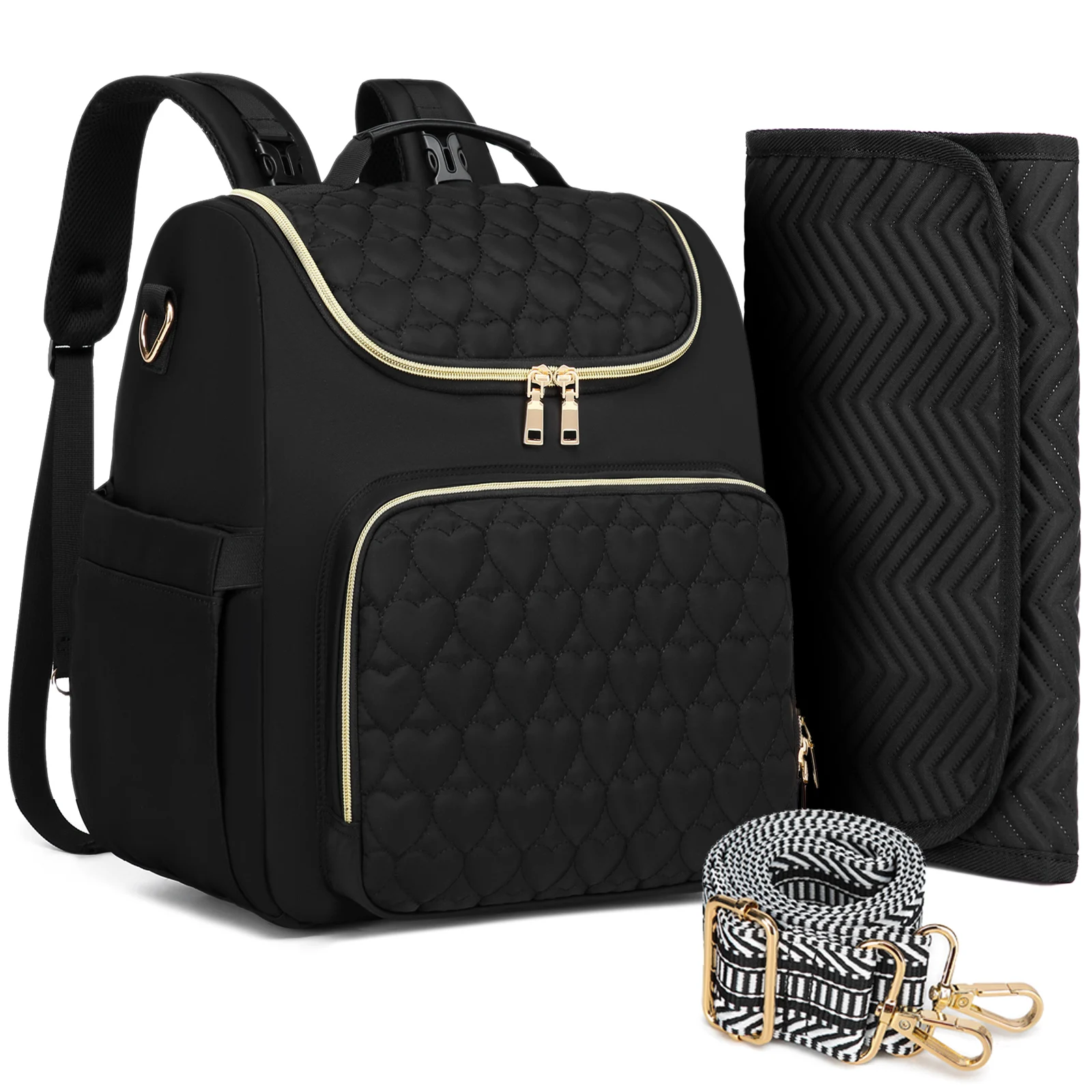 Large Capacity Waterproof Mommy Bag Lightweight Baby Diaper Backpack For Women Travel With Insulated Bottle Pocket And Stroller