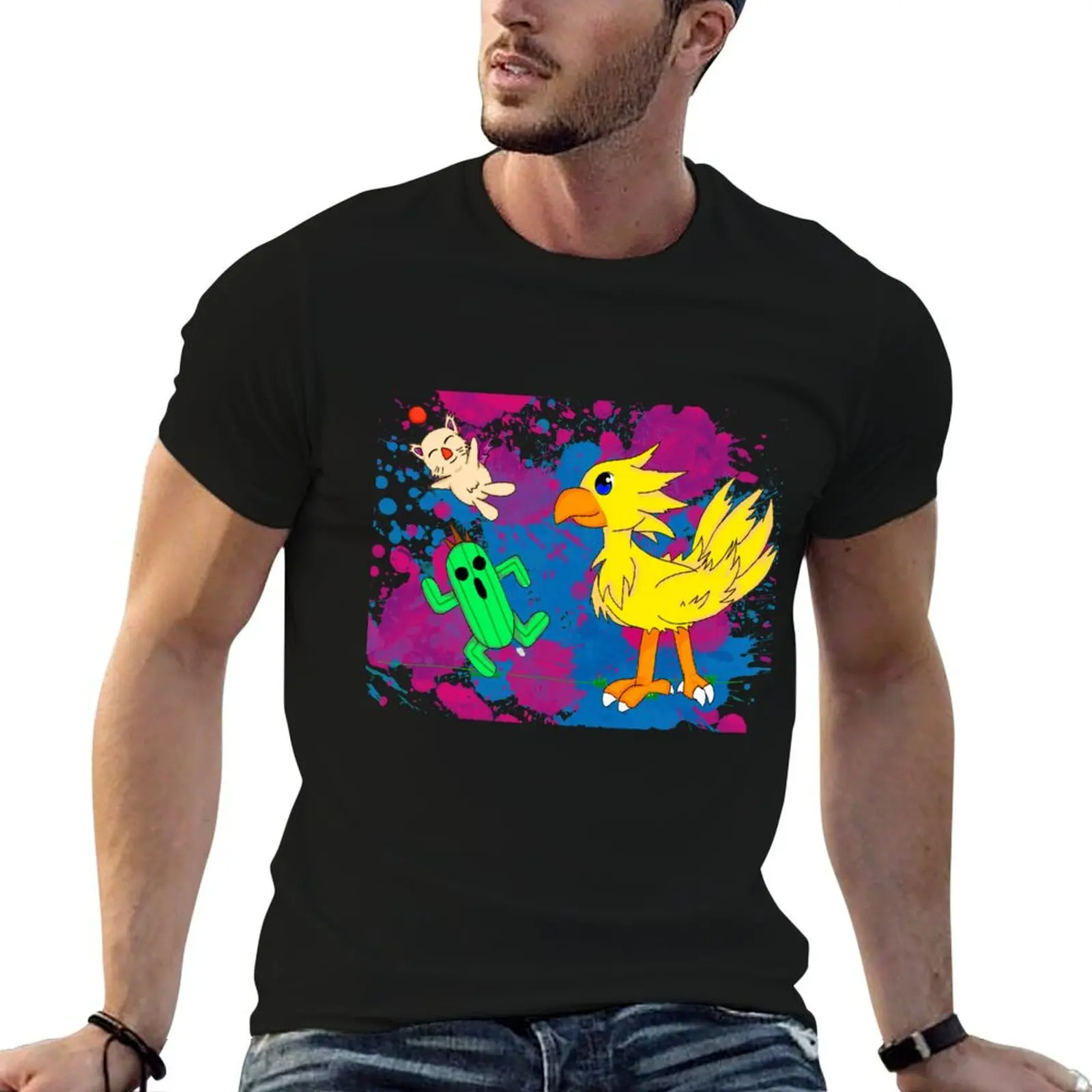 

Final Pets (chocobo, moogle, cactuar) T-Shirt anime t shirts oversize essential t shirt T-Shirt