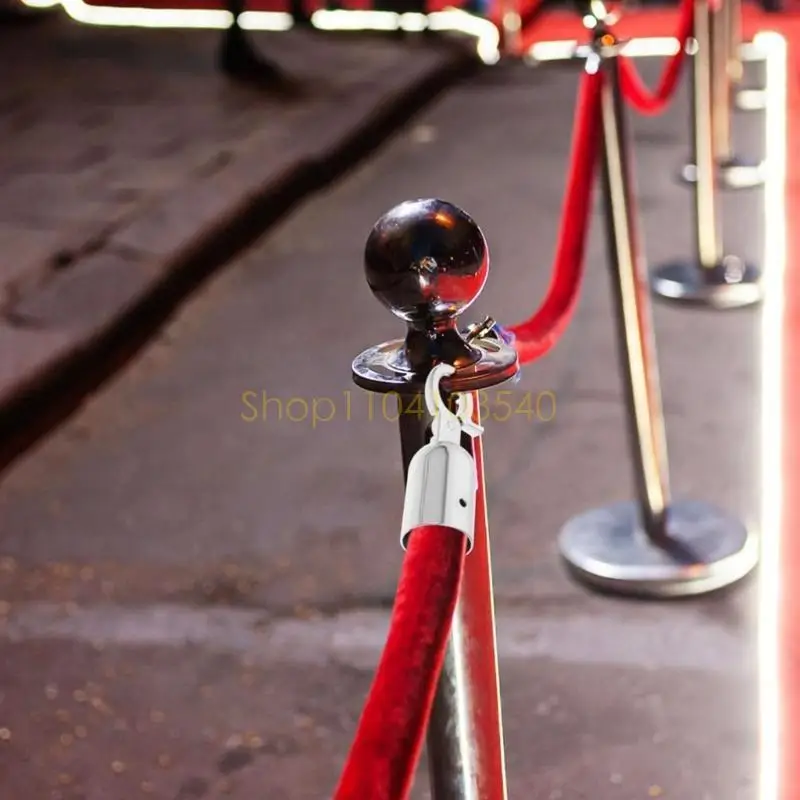 02DC 2Pieces Sturdy Stainless Steel Cord End Caps With Hook Designs for Connecting And Limiting Rope Outdoors Daily Use