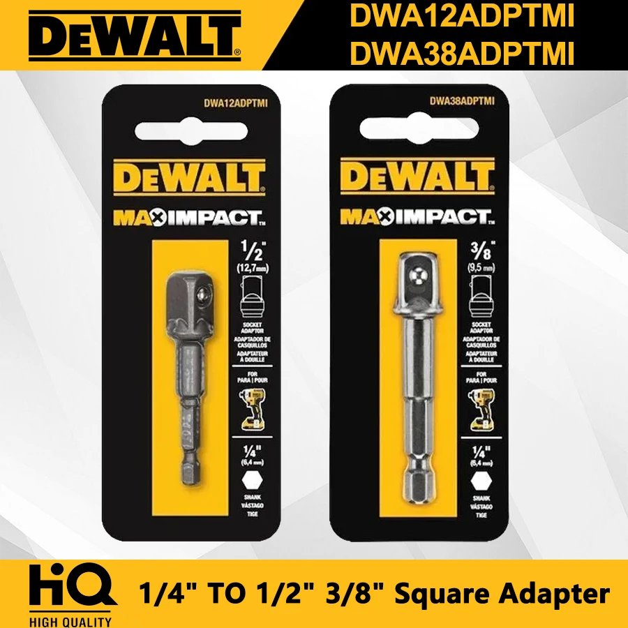 DEWALT Max 임팩트 1/4 to 1/2 | 3/8 사각형 어댑터, 전원 드라이브 도구 액세서리, DWA12ADPTMI DWA38ADPTMI