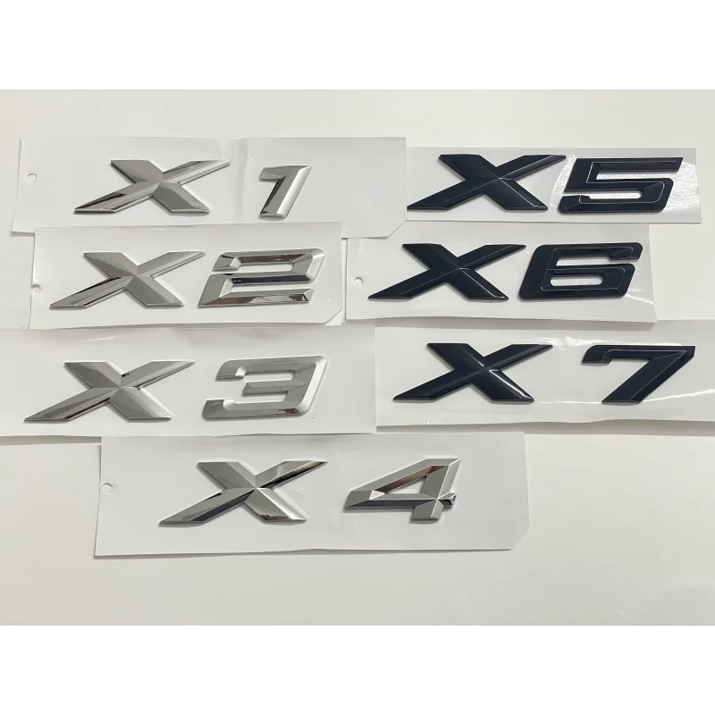 

3D ABS Black Chrome Car Letters Rear Trunk Emblem Badge X1 X2 X3 X4 X5 X6 X7 Logo For BMW E70 E53 F15 G05 Decals Sticker Styling