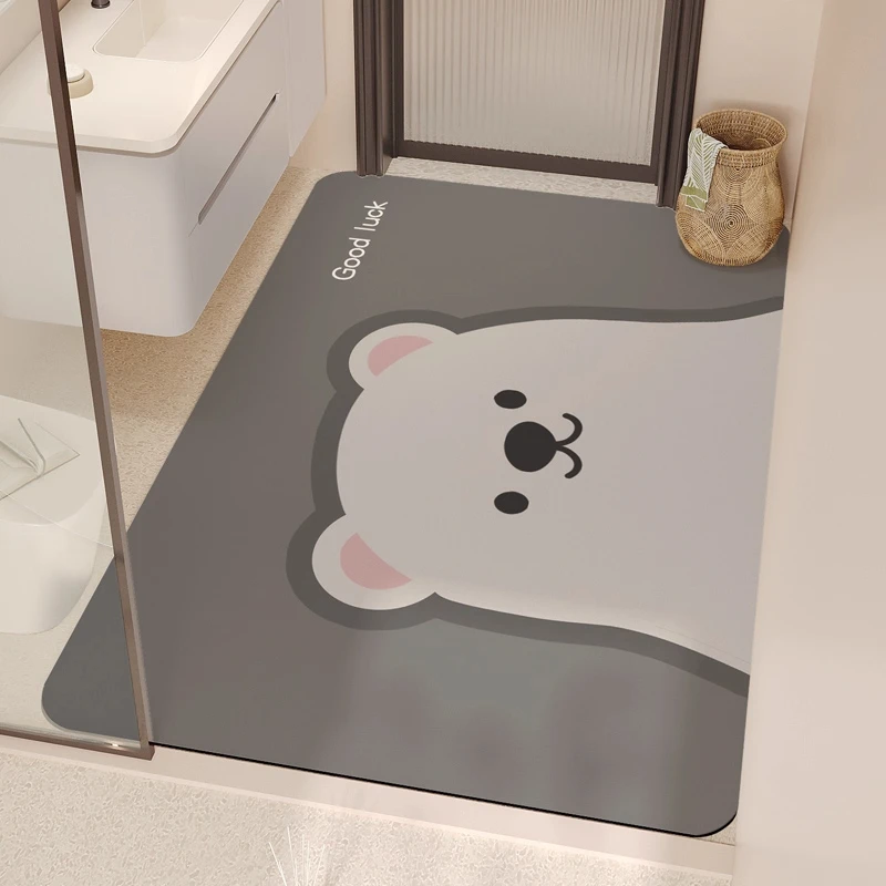 

Коврик для ванной большого размера, впитывающий воду, с разделением на зоны, для туалета и раковины, силиконовый, премиум-класса, для дома и уборки