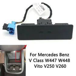 Car Charger USB C Type-C Cable Dual Ports Fast Charging Adapter Kit For Mercedes Benz V Class V260 Vito Metris W447 W448