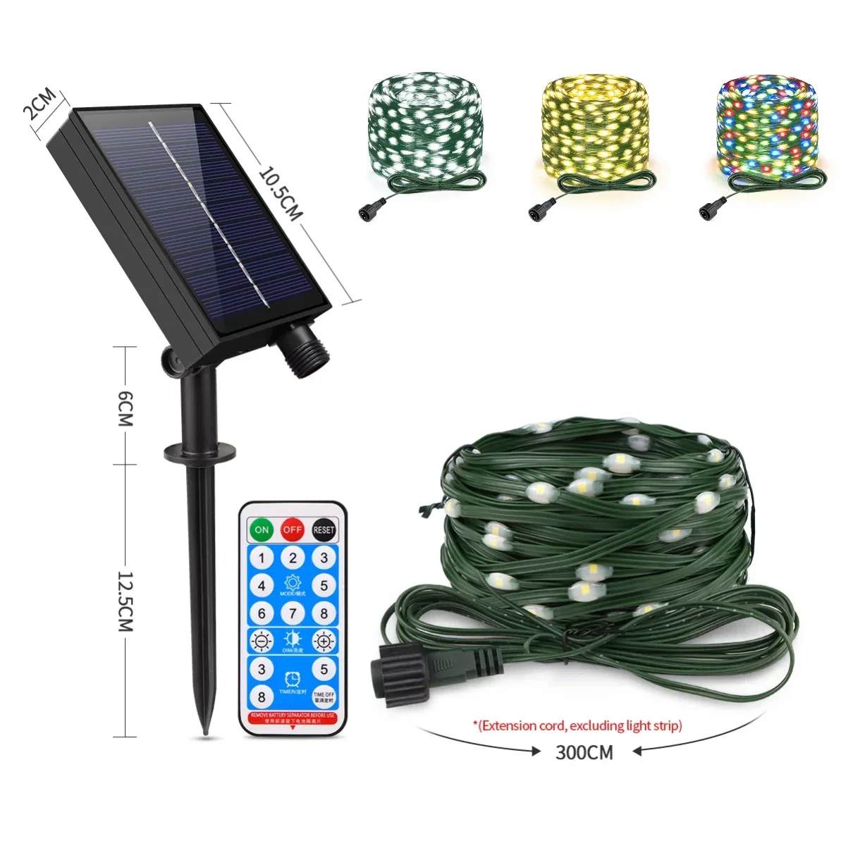 100M 50M High Bright Leather Cord LED String Light With Large Solar Panel Charging For House Garden Courtyard Party Festival Dec